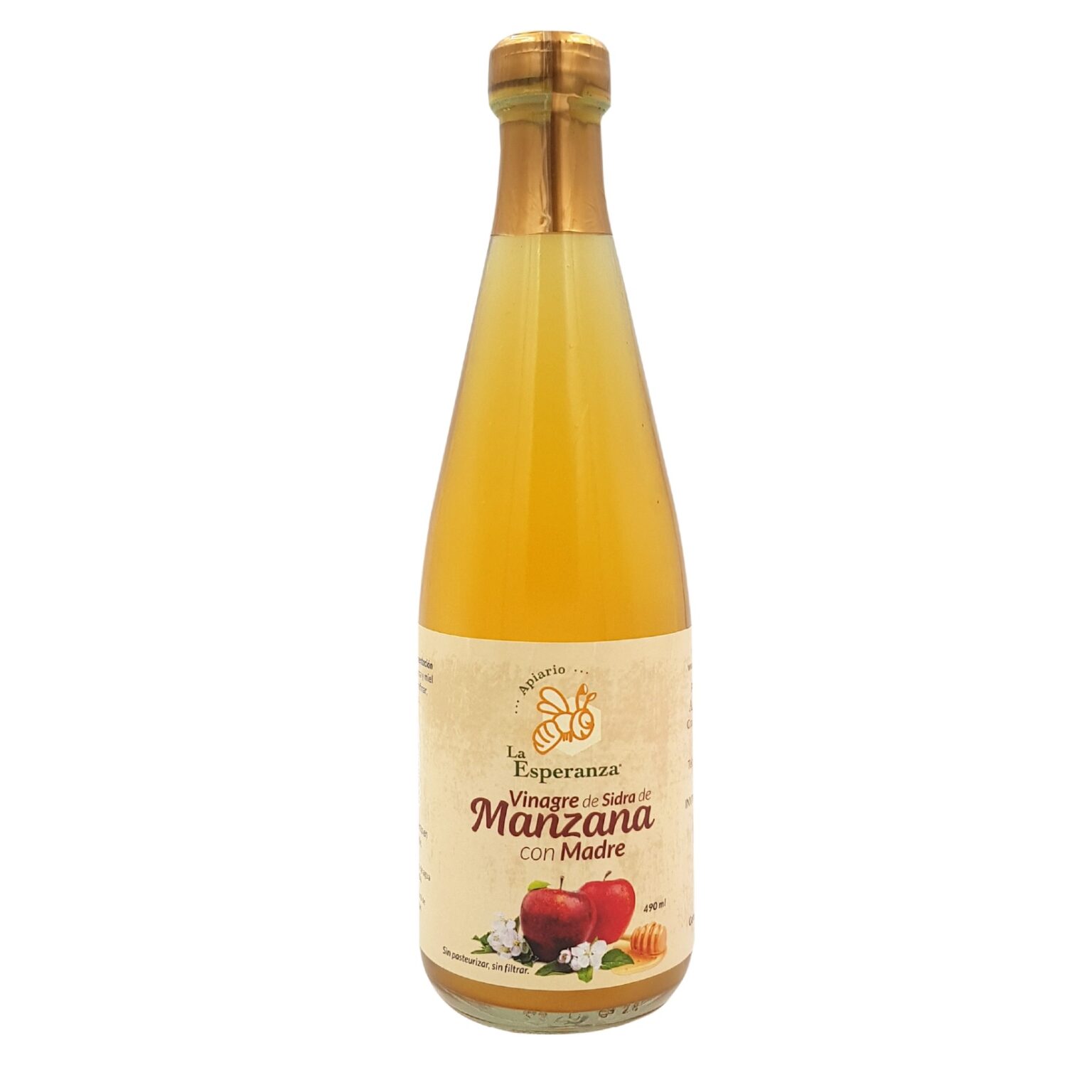 Vinagre de Sidra de Manzana con madre x490ml - Apiario La Esperanza